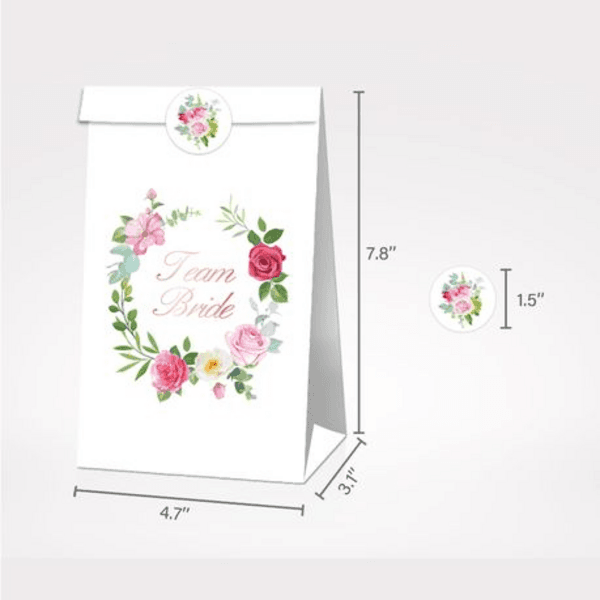 Party Favor Bags with Stickers - Team Bride / Thank You Theme, Party Favor Bags with Stickers – Team Bride / Thank You Theme (12 Bags)