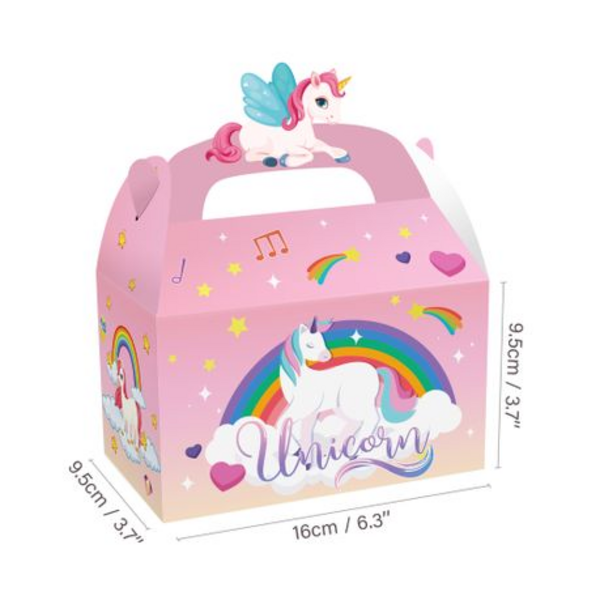 Party Favor Boxes - Unicorn Rainbow Theme (12 Boxes), Party Favor Boxes – Unicorn Rainbow Theme (12 Boxes)