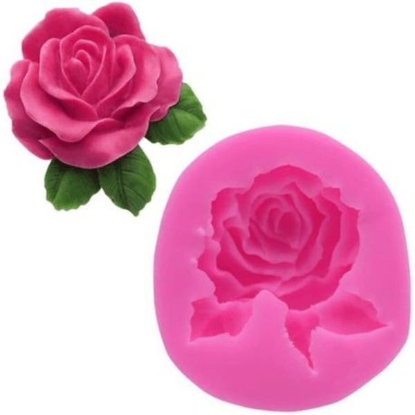 Silicone Rose with Leaves Fondant Mold - Image 5