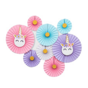 Paper Fan Decoration Set - Unicorn Theme