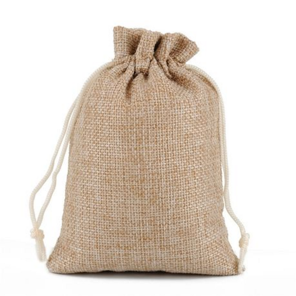 Jute Burlap Drawstring Favor Bags, Jute Burlap Drawstring Favor Bags – 10 Bags