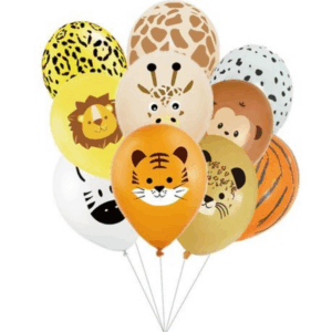 Wild Animal Print and Animals Latex Balloons - 10 Balloons
