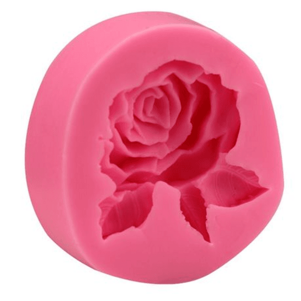 Silicone Rose with Leaves Fondant Mold - Image 4
