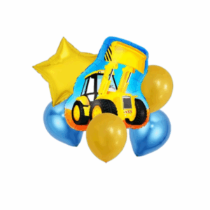 Boys Bulldozer Balloon Set - Set of 6