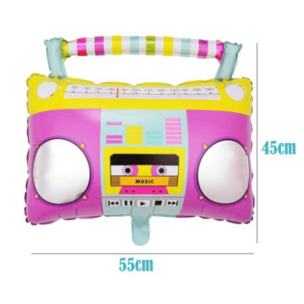 Retro Boombox Foil Balloon (55cm), Retro Boombox Foil Balloon – 55cm