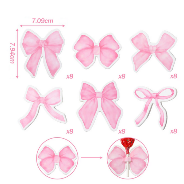 , Lollipop Covers – Bows (48 Covers)