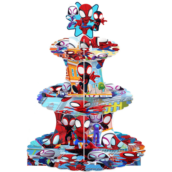 Kids Birthday Party 3 Tier Cupcake Stand - Spidey, Kids Birthday Party 3 Tier Cupcake Stand – Spidey