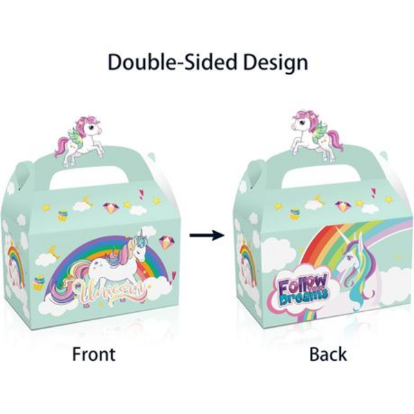 Party Favor Boxes - Unicorn Rainbow Theme (12 Boxes), Party Favor Boxes – Unicorn Rainbow Theme (12 Boxes)
