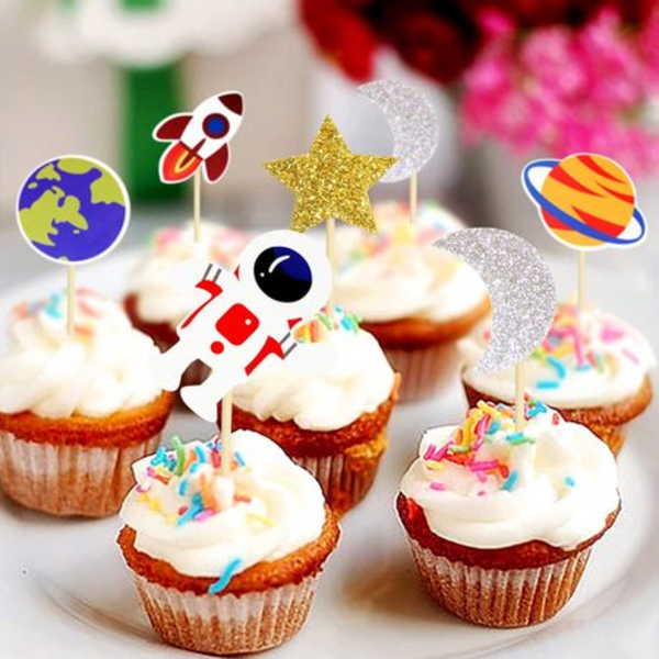 Space Themed Cupcake Toppers (12 Toppers), Space Themed Cupcake Toppers (12 Toppers)