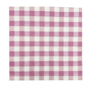 Pink/Purple Gingham Napkins (20 Napkins)