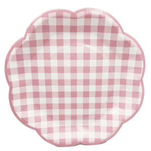 Pink Gingham Large Paper Plates (10 Plates)