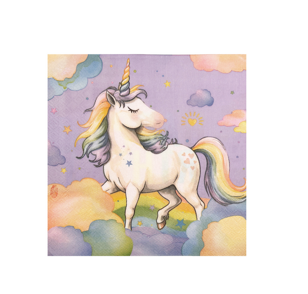 Pastel Rainbow Unicorn Paper Napkins, Pastel Rainbow Unicorn Paper Napkins (24 Napkins)