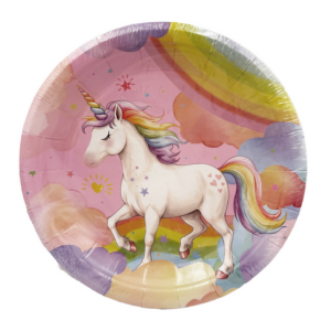Pastel Rainbow Unicorn Small Paper Plates (24 Plates)