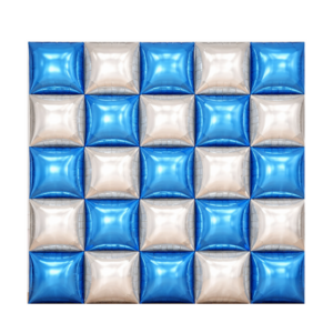 Foil Balloon Wall Backdrop - Silver and Dark Blue