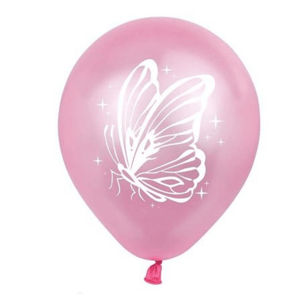 Pink Butterfly Latex Balloon Set - 12 Balloons, Pink Butterfly Latex Balloon Set – 12 Balloons