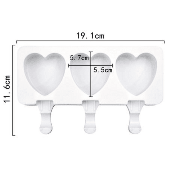 Silicone Heart Ice Cream Mold, Silicone Heart Ice Cream Mold