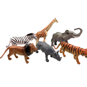 Assorted Plastic Wild Animals (Pack of 6)