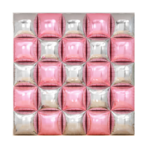 Foil Balloon Wall Backdrop - Silver and Light Pink