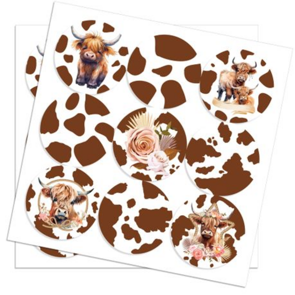 Party Favor Bags with Stickers- Highland Cow Theme - 12 Bags, Party Favor Bags with Stickers- Highland Cow Theme – 12 Bags