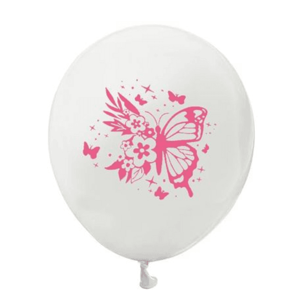 Pink Butterfly Latex Balloon Set - 12 Balloons, Pink Butterfly Latex Balloon Set – 12 Balloons