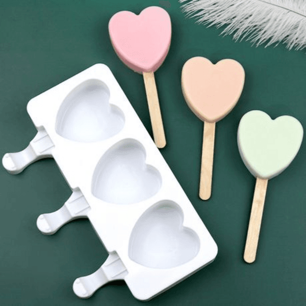 Silicone Heart Ice Cream Mold, Silicone Heart Ice Cream Mold
