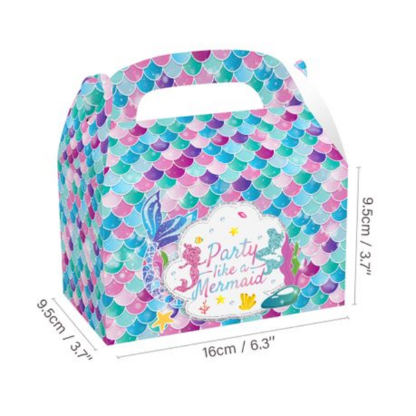 Party Favor Boxes - Party like a Mermaid Theme - 12 Boxes, Party Favor Boxes – Party like a Mermaid Theme – 12 Boxes