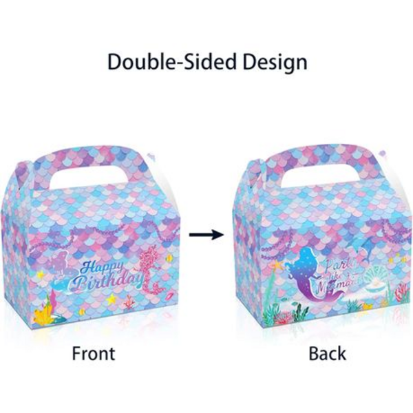 Party Favor Boxes - Party like a Mermaid Theme - 12 Boxes, Party Favor Boxes – Party like a Mermaid Theme – 12 Boxes