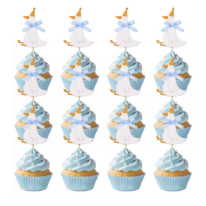 Goose Cupcake Toppers - Blue (12 Toppers)
