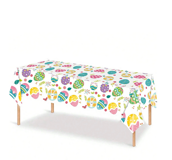 Easter Themed Plastic Tablecloth, Easter Themed Plastic Tablecloth