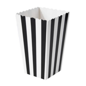 Popcorn Boxes - Black and White Stripes (12 Boxes)