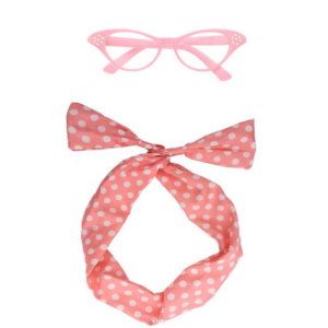 Retro Glasses and Headband Set - Pink