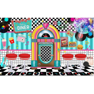 Small Party and Photography Backdrop - Retro Diner (Jukebox)