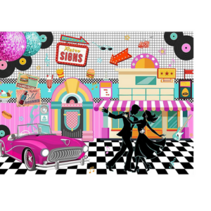 Small Party and Photography Backdrop - Retro Diner (Dancing)