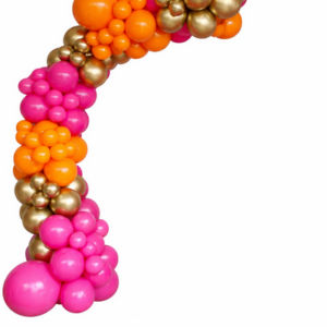 Balloon Arch Set - Orange, Hot Pink and Gold