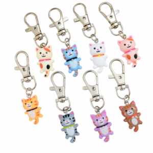 Cat Themed Keychain Favor Set (8 Keychains)