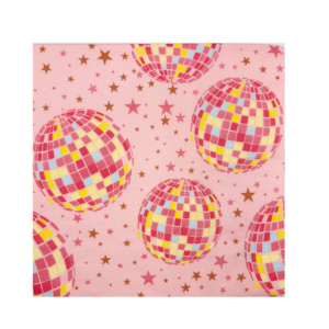 Disco Themed Napkins - Pink (20 Napkins)