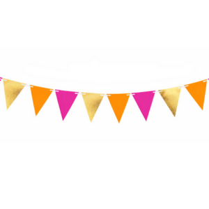 Pink, Orange and Gold Bunting