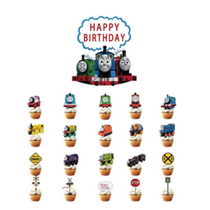 Train Themed Cake and Cupcake Topper Set (Set of 21)