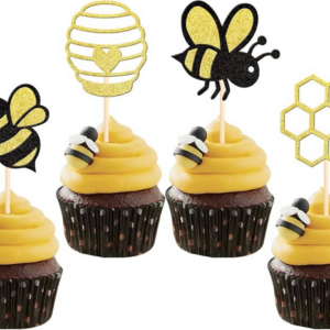 Bee and Honeycomb Cupcake Toppers (12 Topper)