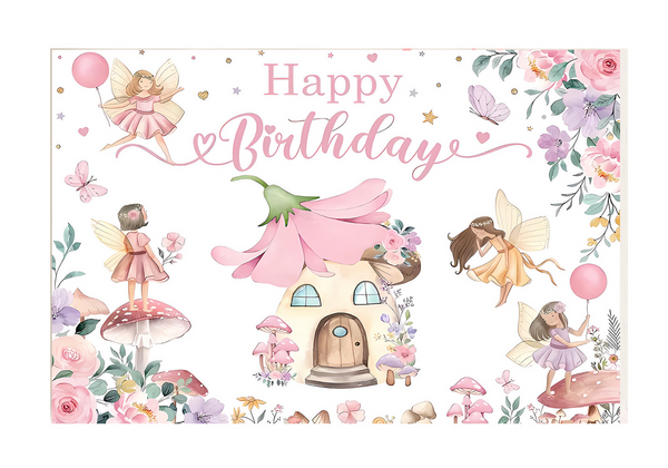 Small Party or Photography Backdrop - Fairy (Pink), Small Party or Photography Backdrop – Fairy (Pink)