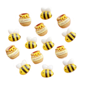 Honeypot and Bee Resin Decorations (Set of 40)