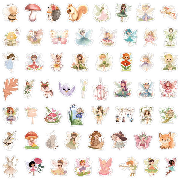 Waterproof Vinyl Stickers - Fairy Themed (55 Stickers), Waterproof Vinyl Stickers – Fairy Themed (55 Stickers)