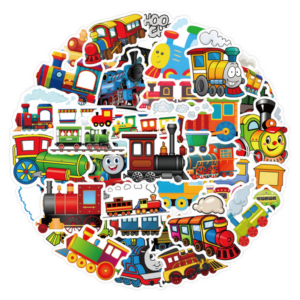 Waterproof Vinyl Stickers - Train Themed (60 Stickers)