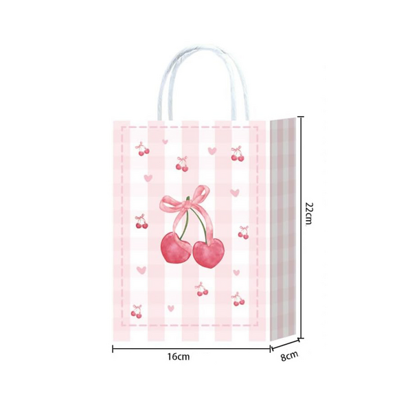 Party Favor Bags with Handles - Cherry (12 Bags) - Image 2