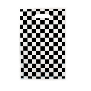 Plastic Party Favor Bags - Checkered Theme (10 Bags)