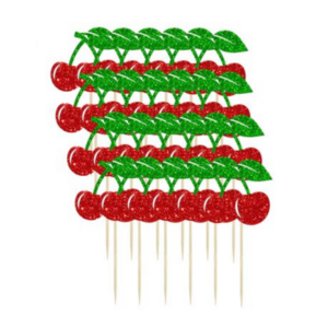 Cherry Cupcake Toppers (24 Toppers)