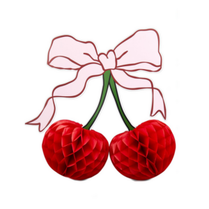 Honeycomb Cherry and Bow Décor