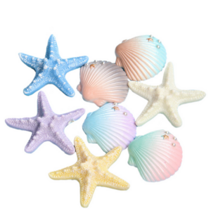 Pastel Shell and Starfish Décor (Set of 8)