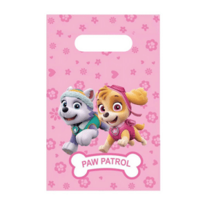 Plastic Party Favor Bags - Pink Paw Patrol Theme (10 Bags)