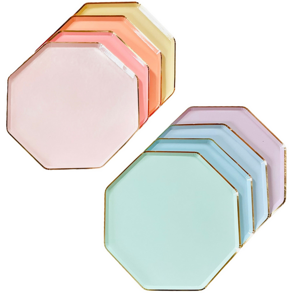 Mixed Pastel Small Paper Plates (8 Plates)